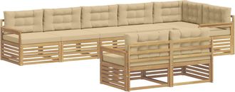 vidaXL Conjunto De Sof&aacute;s De Exterior 8 Uds. Y Beige Poli&eacute;ster Vidaxl