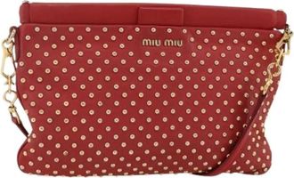 Miu Miu Pre-owned Cross Body Bags, female, Red, Size: ONE SIZE Pre-owned Leather Shoulder Bag
