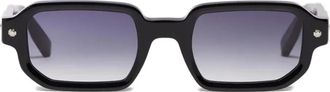 John Dalia Zonnebril met rechthoekig montuur - Zwart