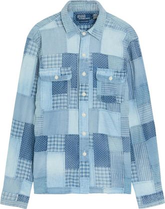 Polo Ralph Lauren Patchwork Design Cotton Shirt - Blue - L