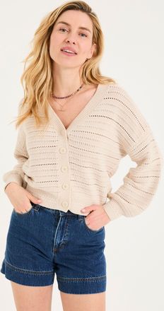 Fat Face FatFace Annie Natural Knitted Cardigan