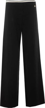 Liu Jo Wijde broek - Dames - Wijde Broeken - Zwart - XS - Polyester - Broeken