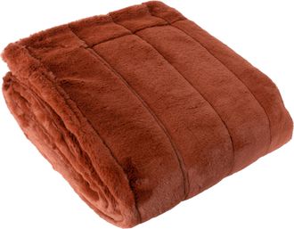 Riva Paoletti Empress Faux Fur Throw - Rust - One Size