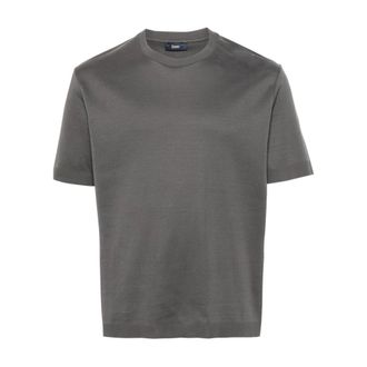 Herno T-Shirts, male, Gray, Size: XL Jersey Knit Effect T-Shirt