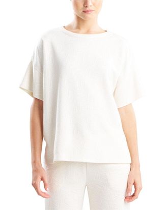 Natori Quilted Geo Knit Jacquard Short Sleeve Top