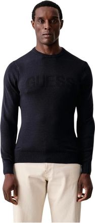 Guess Noburo Pullover - Heren - Truien - Blauw - Maat: M Viscose