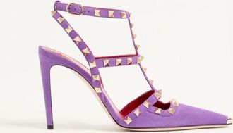 Valentino Garavani D&eacute;collet&eacute; Rockstud In Camoscio 100mm Donna VIOLA 35.5