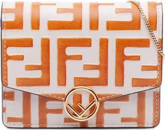 Fendi Pre-owned Fendi Small Bicolor FF 1974 Embossed Soft Calfskin F Is Fendi Chain Wallet Ladies 8M0408-AAFM209-3260