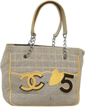 Chanel Pre-owned Vintage Tote Bag - Dames - Vintage Shopper - Beige - ONE Size - Vintage
