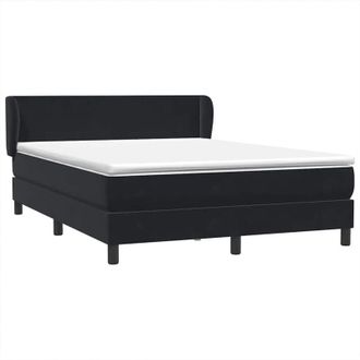 vidaXL Cama Box Spring Con Colch&oacute;n Terciopelo Negro 160x210 Cm Vidaxl