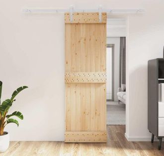 vidaXL Vidaxl - Puerta Corredera Con Herrajes Madera Maciza De Pino 70x210 Cm