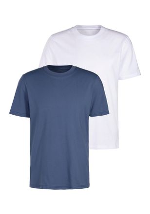 Kangaroos T-Shirt KANGAROOS, Herren, Gr. XXL (60/62), blau (blau, wei&szlig;), Jersey, Obermaterial: 100% Baumwolle, unifarben, Basic, regular fit normal, Rundhals, a