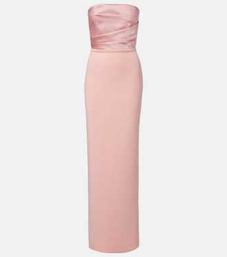 Solace London Afra satin-trimmed bustier gown