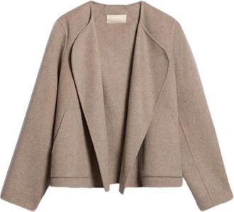 Vanessa Bruno Taupebeige wollen jas - Dames - Zomerjassen - Beige - M - Wol - Jassen