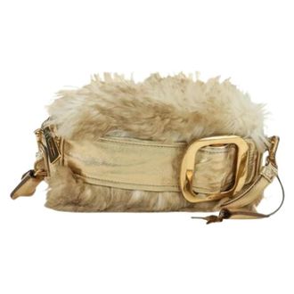 Prada Pre-owned Vintage Fur Shoulder Bag - Dames - Pre-owned - Beige - Maat: ONE Size