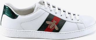 Gucci Bee Ace Low-Top Leather Sneakers, Brand Size 7.5 ( US Size 8 )