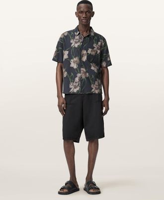 AllSaints Cotton Climber Short Sleeve Boxy Shirt, Size: XXL