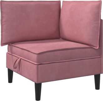 vidaXL Sof&aacute; Esquinero Con Almacenamiento Rosa Terciopelo Vidaxl