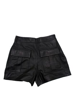 Zeynep Arcay Black Leather Shorts Size XXS