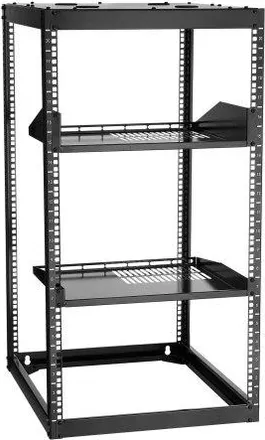 OEM Rack De Red Abierto De 20u, 585 Mm De Profundidad, Rack De Servidores De Pared O De Suelo, Resistente 4 Postes, Con Estantes Ventilados Y Herrajes De 