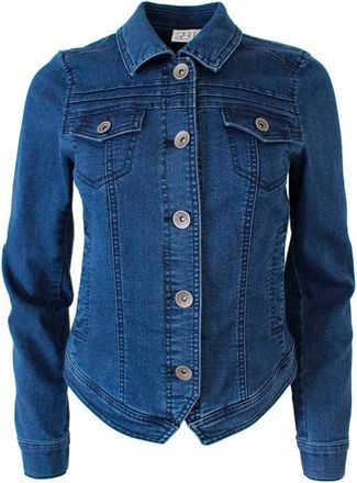 2-Biz Anne Denim Jeans - Hoge Kwaliteit - Dames - Spijkerjassen - Blauw - S - Denim - Jassen