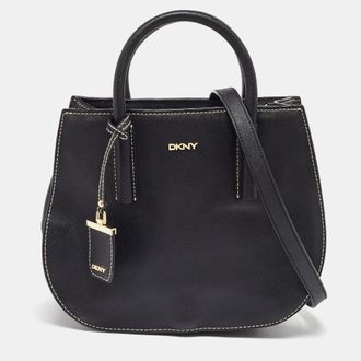 DKNY Dkny Black Saffiano Leather Totes Bag