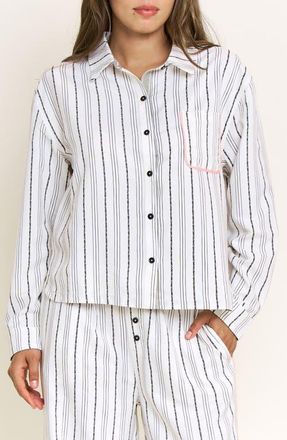 Honeydew Intimates Nap Era Striped Long Sleeve Pajama Top in Ivory Stripe at Nordstrom, Size X-Small