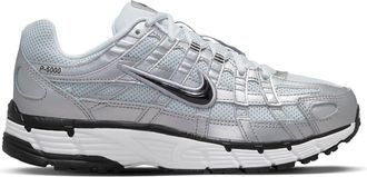 Nike Dames P-6000 leren sneakers met dikke zool (Wit/zilver)