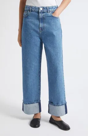 R&oacute;he Rixt Turn-Up Baggy Jeans in Heritage Blue at Nordstrom, Size 34