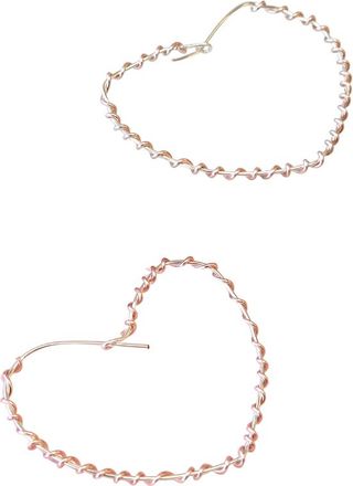 A Blonde and Her Bag Wrapped Around the Heart Earring in Silver with Rose Gold Wrap