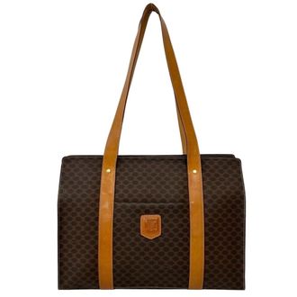 Celine Brown Leather Pvc Shoulder Bag Tote Bag (Pre-Owned)