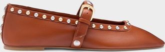 Stuart Weitzman Perry Studded Leather Mary Janes