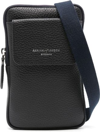 Aspinal of London Reporter leather phone bag - men - Calf Leather - One Size - Blue