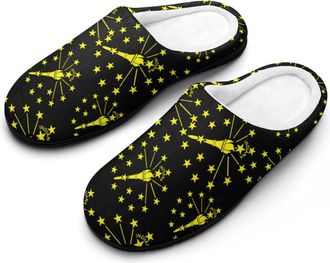 Generic Indiana State Flag Cotton Slippers for Women Indoor Outdoor Slipper Slip-On Memory Foam Home Shoes