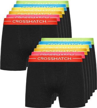 Crosshatch Heren Astral Boxershorts (Set van 12) (Zwart)