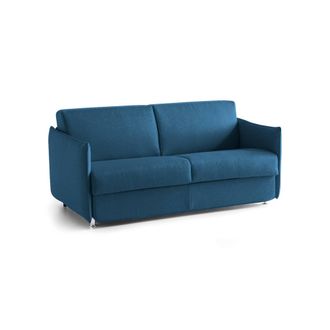 Dmora Sof&aacute; Cama Dos Plazas Trovo, Desenfundable, Con Almacenamiento Hecho En Italia, Apertura Abatible, 180x95 Cm Azul