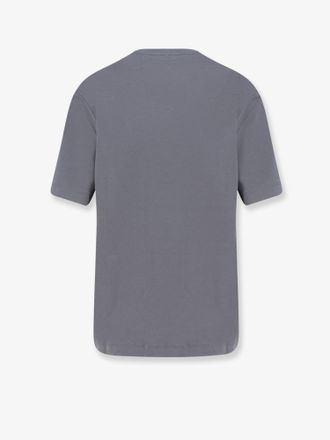 Pinko Rhinestone-Logo Cotton T-Shirt - Gray