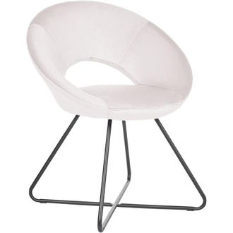 Beliani Dining Chair RACHEL Velvet Off-White