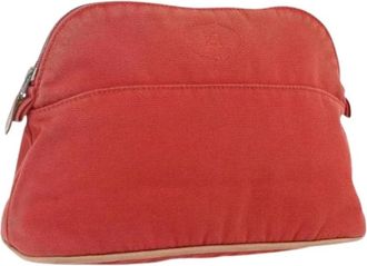 Herm&egrave;s Pre-owned Clutches, female, Red, Size: ONE SIZE Pre-owned Canvas Pouch