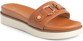 New York & Company Carlyn Platform Wedge Slide Sandal in Cognac at Nordstrom Rack, Size 10