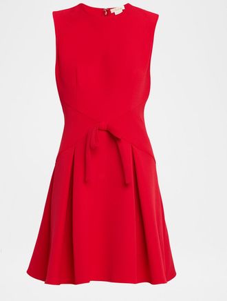 Shoshanna Hattie Sleeveless Bow-Front Crepe Mini Dress