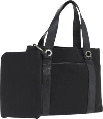 Bulgari Pre-owned Canvas Tote Bag - Dames - Vintage Shopper - Zwart - ONE Size - Vintage