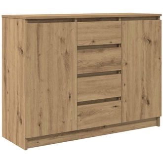 vidaXL Aparador Con Cajones Roble Artesanal 100,5x35x76 Cm Vidaxl