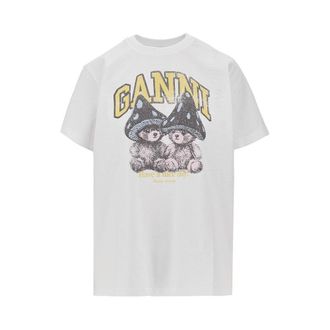 Ganni Mushroom Teddy print T-shirt Woman XS