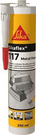 Sika Adhesivo Para Metales Flex 117 Metal Force Gris Claro - Para Pegar Metal - Interiores Y Exteriores - Gran Trabajabilidad - 290 Ml - Sika