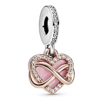 Pandora Sparkling Infinity Heart Dangle Charm - Dames - Accessoires - Roze - Maat: ONE Size