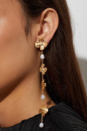 Cult Gaia Long Tygra Earrings, Womens, Brown