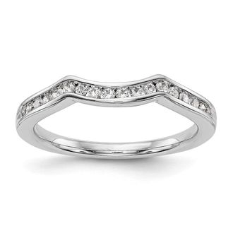 Diamond2Deal 14k White Gold Lab Grown Diamond Wedding Band Ring 1/5Ct Clarity- VS Color- G-H