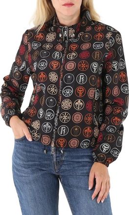Roberto Cavalli Coin-Print Bomber Jacket, Brand Size 44 ( US Size 10 )