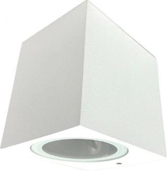 Trade Shop Trade Shop Traesio - Trade Shop - Applique A Parete Quadrato Lampada Muro Moderna Esterno Attacco Gu10 Ip65 Es54 - Blanco